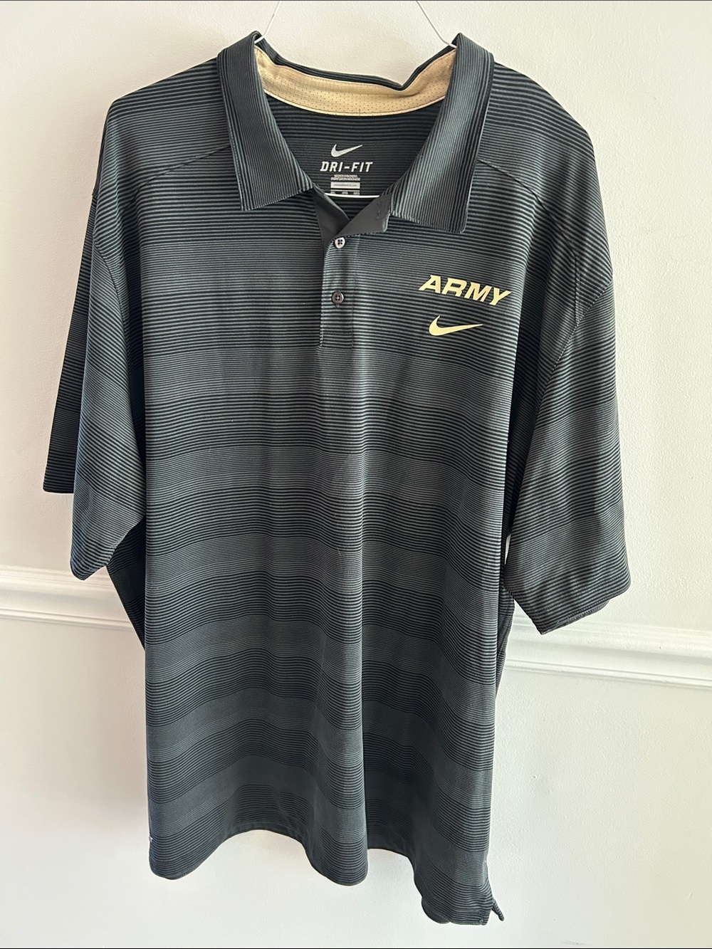 Nike Black Polo with Gold ARMY Logo